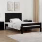 Preview: ARDEBO.de - Wand-Kopfteil Schwarz 127,5x3x60 cm Massivholz Kiefer