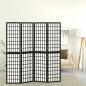 Preview: ARDEBO.de - 4-tlg. Paravent Japanischer Stil Faltbar 160x170 cm Schwarz