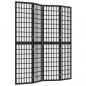 Preview: 4-tlg. Paravent Japanischer Stil Faltbar 160x170 cm Schwarz