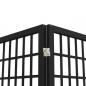 Preview: 4-tlg. Paravent Japanischer Stil Faltbar 160x170 cm Schwarz