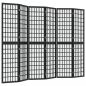 Preview: 6-tlg. Paravent Japanischer Stil Faltbar 240x170 cm Schwarz