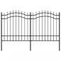 Preview: Gartenzaun mit Speerspitzen Schwarz 165 cm Stahl