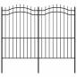 Preview: Gartenzaun mit Speerspitzen Schwarz 222 cm Stahl