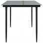 Preview: Garten-Esstisch Schwarz 160x80x74 cm Stahl und Hartglas