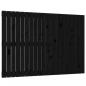 Preview: Wand-Kopfteil Schwarz 127,5x3x90 cm Massivholz Kiefer