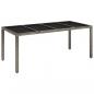 Preview: Gartentisch mit Glasplatte Grau 190x90x75 cm Poly Rattan