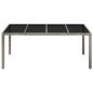 Preview: Gartentisch mit Glasplatte Grau 190x90x75 cm Poly Rattan
