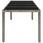 Preview: Gartentisch mit Glasplatte Grau 190x90x75 cm Poly Rattan