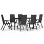 Preview: 7-tlg. Garten-Essgruppe Schwarz Poly Rattan