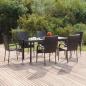 Preview: ARDEBO.de - 7-tlg. Garten-Essgruppe Schwarz Poly Rattan