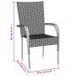 Preview: 7-tlg. Garten-Essgruppe Schwarz Poly Rattan