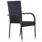 Preview: 7-tlg. Garten-Essgruppe Schwarz Poly Rattan