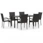 Preview: 7-tlg. Garten-Essgruppe Braun Poly Rattan