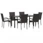Preview: 7-tlg. Garten-Essgruppe Braun Poly Rattan