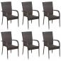 Preview: 7-tlg. Garten-Essgruppe Braun Poly Rattan