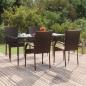 Preview: ARDEBO.de - 5-tlg. Garten-Essgruppe Braun Poly Rattan