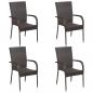 Preview: 5-tlg. Garten-Essgruppe Braun Poly Rattan
