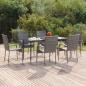 Preview: ARDEBO.de - 7-tlg. Garten-Essgruppe Grau Poly Rattan