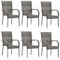 Preview: 7-tlg. Garten-Essgruppe Grau Poly Rattan
