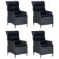 Preview: 5-tlg. Garten-Essgruppe Dunkelgrau Poly Rattan