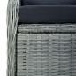 Preview: 7-tlg. Garten-Essgruppe Hellgrau Poly Rattan
