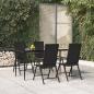 Preview: ARDEBO.de - 5-tlg. Garten-Essgruppe Schwarz Poly Rattan