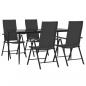 Preview: 5-tlg. Garten-Essgruppe Schwarz Poly Rattan