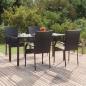 Preview: ARDEBO.de - 5-tlg. Garten-Essgruppe Schwarz Poly Rattan