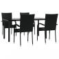 Preview: 5-tlg. Garten-Essgruppe Schwarz Poly Rattan