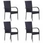 Preview: 5-tlg. Garten-Essgruppe Schwarz Poly Rattan