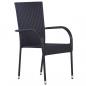 Preview: 5-tlg. Garten-Essgruppe Schwarz Poly Rattan