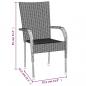 Preview: 5-tlg. Garten-Essgruppe Schwarz Poly Rattan