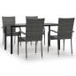 Preview: 5-tlg. Garten-Essgruppe Grau Poly Rattan