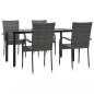 Preview: 5-tlg. Garten-Essgruppe Grau Poly Rattan