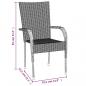 Preview: 5-tlg. Garten-Essgruppe Grau Poly Rattan