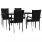 Preview: 5-tlg. Garten-Essgruppe Schwarz Poly Rattan