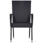 Preview: 5-tlg. Garten-Essgruppe Schwarz Poly Rattan