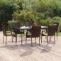 Preview: ARDEBO.de - 7-tlg. Garten-Essgruppe Braun Poly Rattan
