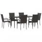 Preview: 7-tlg. Garten-Essgruppe Braun Poly Rattan