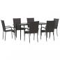 Preview: 7-tlg. Garten-Essgruppe Braun Poly Rattan