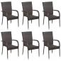 Preview: 7-tlg. Garten-Essgruppe Braun Poly Rattan
