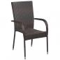 Preview: 7-tlg. Garten-Essgruppe Braun Poly Rattan