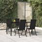 Preview: ARDEBO.de - 5-tlg. Garten-Essgruppe Schwarz Poly Rattan