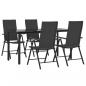 Preview: 5-tlg. Garten-Essgruppe Schwarz Poly Rattan