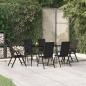 Preview: ARDEBO.de - 7-tlg. Garten-Essgruppe Schwarz Poly Rattan