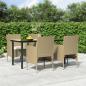Preview: ARDEBO.de - 5-tlg. Garten-Essgruppe mit Kissen Beige und Schwarz