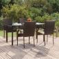 Preview: ARDEBO.de - 5-tlg. Garten-Essgruppe Braun Poly Rattan