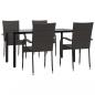 Preview: 5-tlg. Garten-Essgruppe Braun Poly Rattan