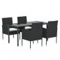 Preview: 5-tlg. Garten-Essgruppe mit Kissen Schwarz Poly Rattan
