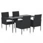 Preview: 5-tlg. Garten-Essgruppe mit Kissen Schwarz Poly Rattan